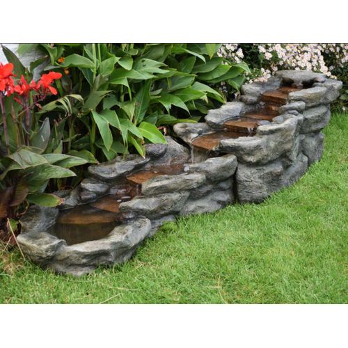 Fontaine De Jardin Brembo Allongée Rochers Et Pierres, Avec Éclairage Led - Ubbink