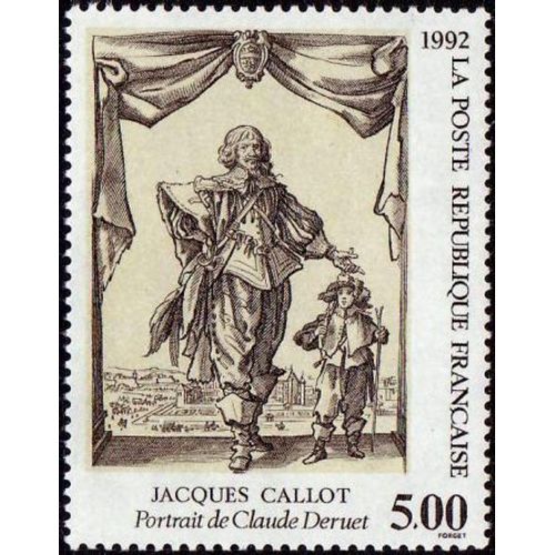Timbre France 1992 Oblitéré- Jacques Callot, Portrait De Claude Deruet - Yt 2761