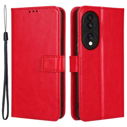 Housse Pour Huawei Honor 70 5g - Etui Coque Pochette Portefeuille + Verre Trempe - Rouge