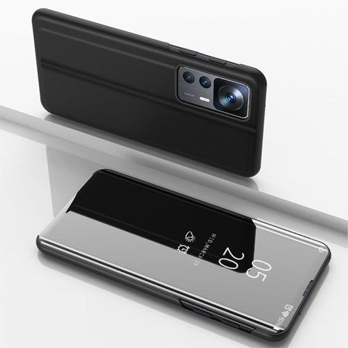 Housse Pour Xiaomi 12t / 12t Pro 5g - Etui Coque Portefeuille Clear View + Verre Trempe - Noir