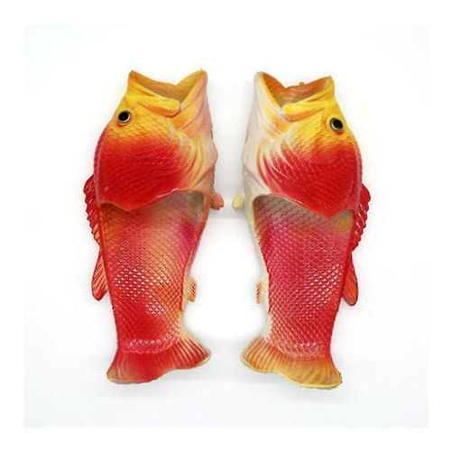 Red Fish Slippers Beach Shoes Anti-Slip Sandals Creative Men And Women Casual Shoe (Us 6.5-7)