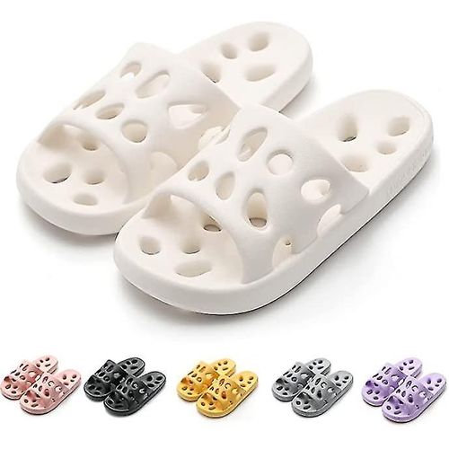 Men'S And Women'S Shower Slippers, Non-Slip Bathroom Shower Slippers With Drainage Holes, Comfortable Cloud-Like Shower Slides, Quick-Drying Soft Show