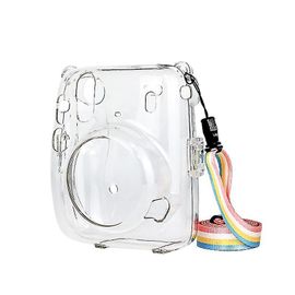 For Instax Mini 11 Case - Hard Protective Case For Fujifilm Instax Mini 11 Camera - Cover With Photo Pocket And Shoulder Strap - Transparent