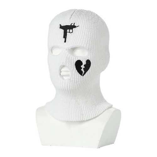 Unisex Embroidery Balaclava Knitted Full Face Cover Ski Mask For Running Ski Cycling