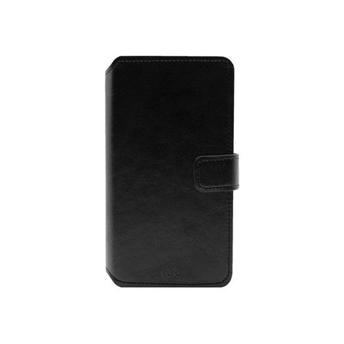 Puro Universal Wallet 360° - Xl - Étui À Rabat Pour Téléphone Portable - Cuir Écologique - Noir
