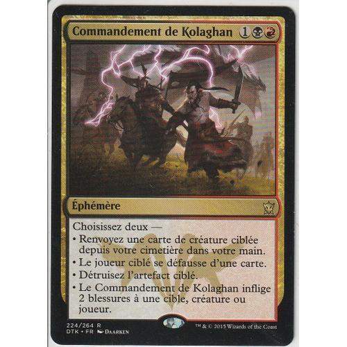 Carte Magic The Gathering - Commandement De Kolaghan - Rare - 224/264 - Les Dragons De Tarkir -