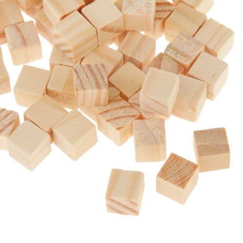 Paquet De 50 Cubes En Bois, Carré Vierge Inachevé Pour La Peinture, Art De Décoration