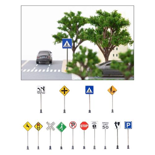 Mini Signalisation De Circulation, 14 Pièces, 1/87 Ho, Train, Autoroute, Mise En Page, Décoration