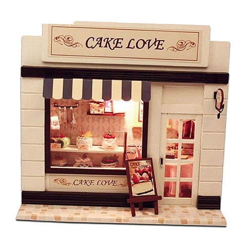 Maison De Poupée En Bois Miniature, Kit De Bricolage, Pièce Créative Avec Meubles, Lumière Led, Ornement Boutique, Cadeau D'Anniversaire Pour Adolescent