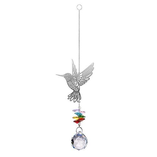 Brillant Colibri Suspendu Suncatcher Décor pour Maison Jardin Assez Moderne Arc En Ciel Cristal Ornement Charme Pendentif LBE