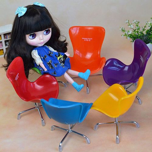 Meubles Miniatures Pour Maison De Poupée, Chaise De Bureau En Forme De Cygne, Jouets Chauds Pour Blythe, Luts Dod, Accessoires, 1/6