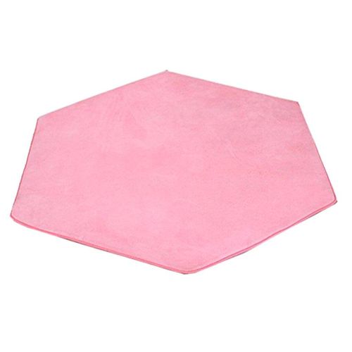 Tapis Hexagonal En Peluche Souple Rose, Pour Maison De Jeux Château De Princesse, Tapis De Chambre Pour Enfants Et Bébés, Tente De Jeu Amusante D'Intérieur Et D'Extérieur