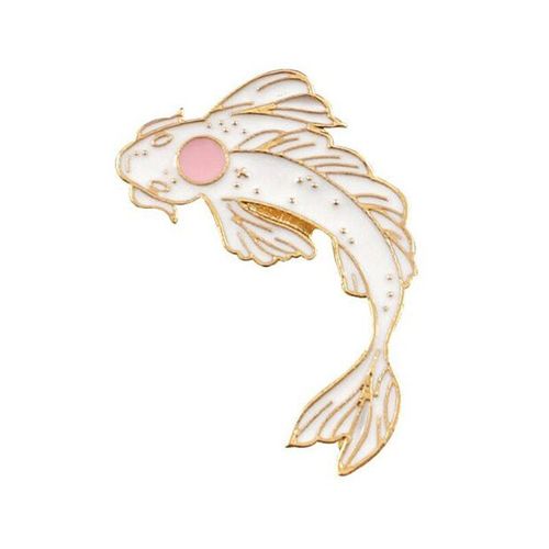 Broche En Émail Poisson Carpe Koi 4 Couleurs, Collier Aiguille Épingle À Revers Animaux De Dessin Animé Mode Bijoux Accessoires Cadeau Pour Enfant