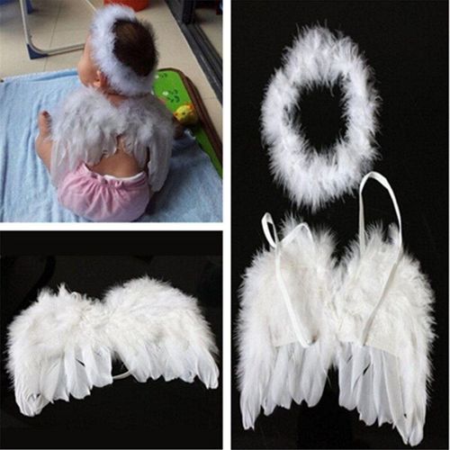 Couvre Chef Pour Nouveau Né, Bandeau Avec Ailes D'ange Et Plumes, Accessoire Photo, Costume, Cadeau De Fête Pour Enfants