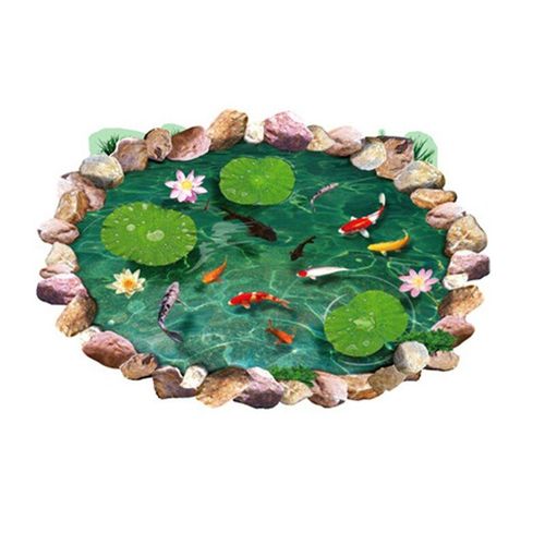 Autocollant Mural 3d Pour Piscine, Étanche, Étang À Lotus, Poisson Doré, Pour Enfants, Salle De Bains, Maison, Sparadrap Mural Personnalisé