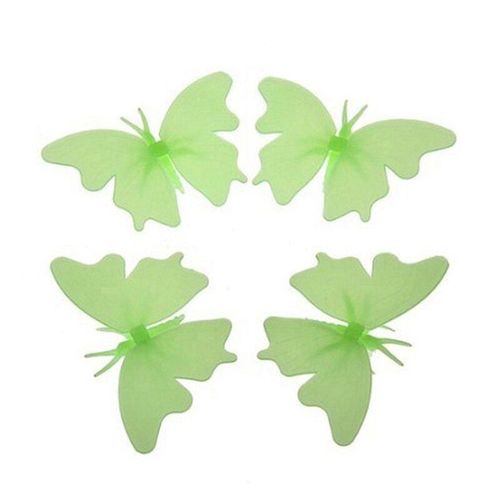 Lot De 4 Autocollants Papillon Fluorescent Phosphorescent, Décoration Pour Chambre D'enfant, Veilleuse