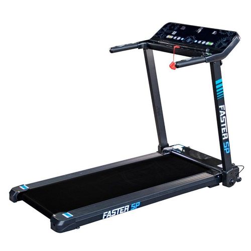 Tapis De Course Pliable Compact Faster Sp - 10km/H - 1,5cv - 12 Programmes - Capteurs Cardiaque, Ecran Lcd - Noir