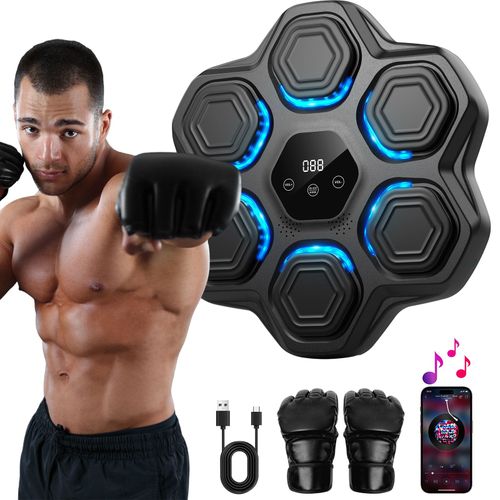 Machine De Boxe Musicale Intelligente, Music Bluetooth, Accélère La Réaction ?il-Main Et La Coordination, Six Clés