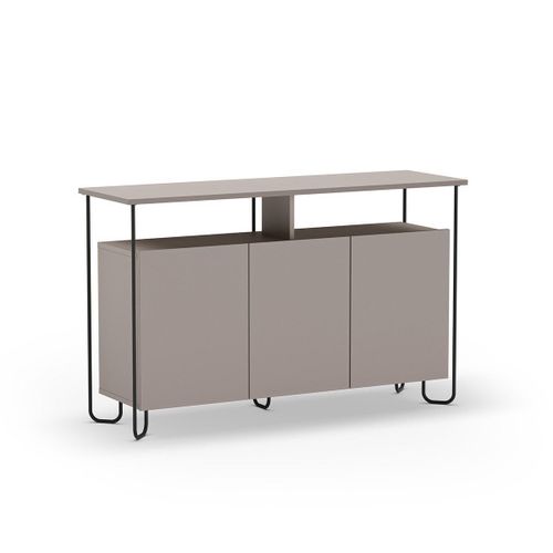 Buffet 3 Portes Et Pieds En Métal L130 Cm - Marron