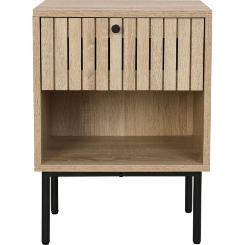 Table De Chevet 1 Tiroir Couleur Chêne 40 Cm