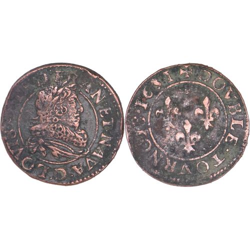 France - Louis Xiii - 1633 - Double Tournois Type 9 - Lyon (D) - Cgkl.354 - 12-180