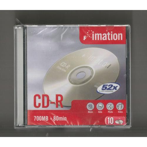 Lot de 10 CD-R Imation 52/700MB/80 min