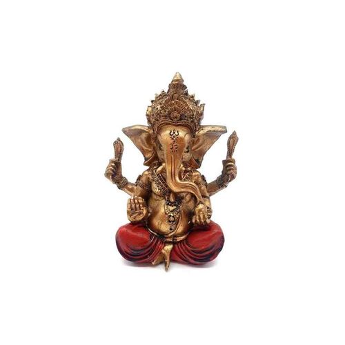 Ganesh, statuette en résine or et rouge