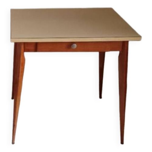 Console Ou Bureau  Vintage Pieds Compas Bois