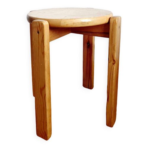 Tabouret Scandinave En Pin Massif Bois
