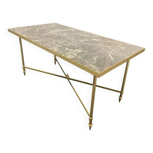 Table Basse En Fer Forg Effet Marbre Dore