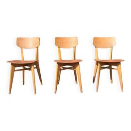 Serie De 3 Chaises Design G Bois