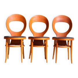 3 Chaises Baumann Mouette Htre Fonc Ska Noir Bois
