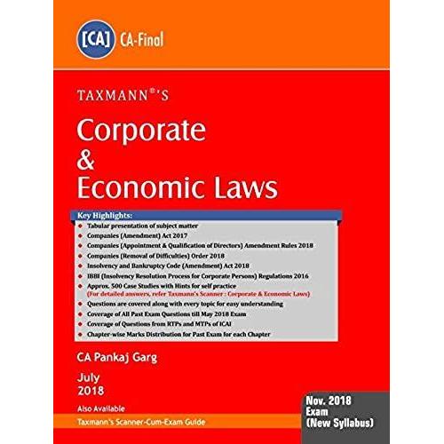 Corporate & Economic Laws (Ca-Final)(November 2018 Exam-New Syllabus) (July 2018 Edition)