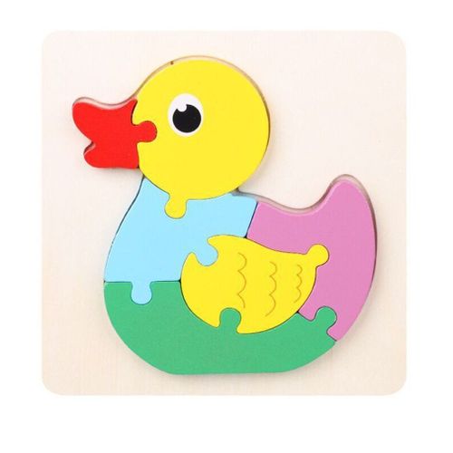 Jouet Éducatif En Bois Pour Enfants, Puzzle En Forme D'Animal De Dessin Animé, Canard, Jouet De Formation De La Pensée Logique