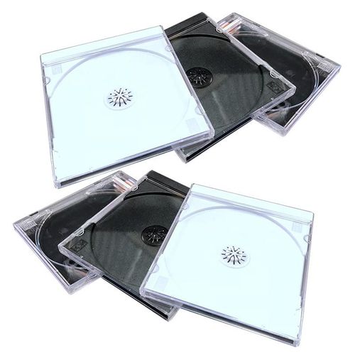 Boîte de rangement de CD Portable en plastique, boîte de rangement de CD pour Home Cinema Shop, 4 pièces 90 simples et 2 pièces 90 simples gris 6 pièces