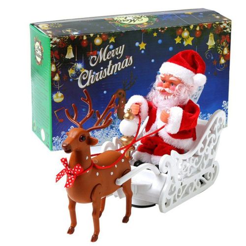 Traîneau De Noël En Forme D'Élan Pour Enfants, Avec Musique, Père Noël, Cadeau De Nouvel An, Jouet Sonore Électrique, Décoration De La Maison, Festival