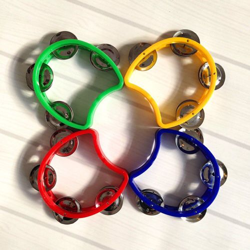 Tambourin À Main Avec Cloche En Métal, 4 Pièces, Jeu Musical Pour Enfants, Jeu De Maison Et De Maternelle