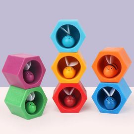 Pince Cognitive En Bois Coloré Pour Enfants, Jeu D'abeille, Accessoires De Puzzle D'apprentissage Précoce