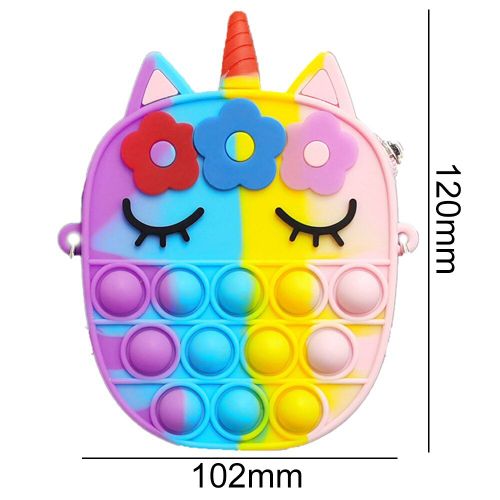 Sac À Bulles En Silicone Pour Filles, Portable, Décompression, Licorne, Portefeuille, Ménage, Shopping, Sac De Rue