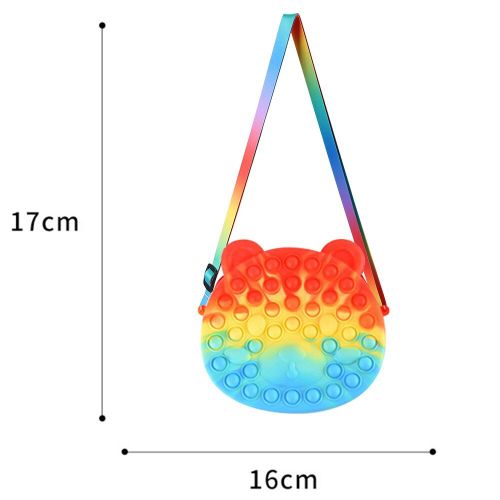 Sac À Bandoulière À Bulles Pour Enfant Et Adulte, Sac De Rangement, Décompression, Mignon, Ours, Jouet Sensoriel