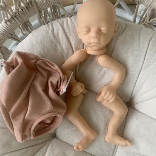 Poupée Reborn En Silicone Pour Bébé, Jouet Non Peint, Yeux Fermés, Sommeil Complet