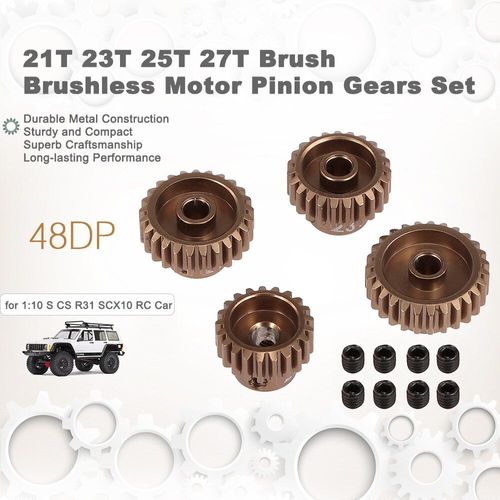 Jeu D'engrenages À Pignons De Moteur Sans Balais 48dp 21t 23t 25t 27t Pour Voiture De Course À Dérive 1:10 S Cs R31 Scx10 Rc, Camion D'escalade Tout-Terrain