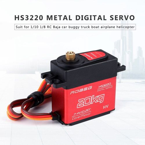 Engrenage numérique Servo en métal HS3220, couple élevé 20kg, étanche pour 2019 1/10 RC Baja voiture camion bateau avion hélicoptère 1/8