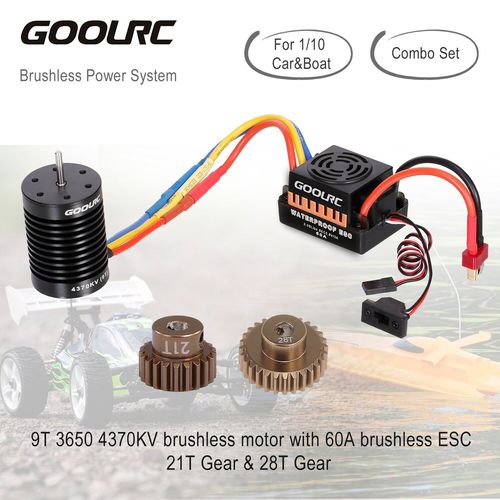 moteur sans balais 9T 3650 4370KV, 60A ESC, contrôleur de vitesse électronique, BEC 5.8V/3A pour voiture, camion, bateau, 1/10 RC