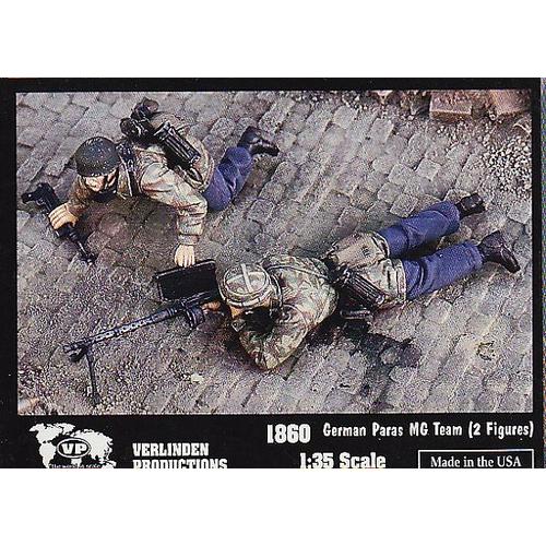 Figurines (2) En Résine Au 1/35 Paras Allemand Avec M G Ref 1860-Verlinden