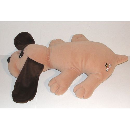 Peluche Pitou Chien Beige Marron Vulli - Doudou Chien A Plat Pound Puppies 60 Cm
