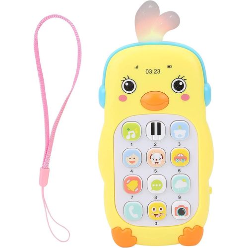 Téléphone Portable De Simulation De Bébé, Téléphone Éducatif Multifonction Motif De Dessin Animé Mignon Musique Son Effet De Lumière Jouet De Téléphone Portable Pour Plus De 6 Mois