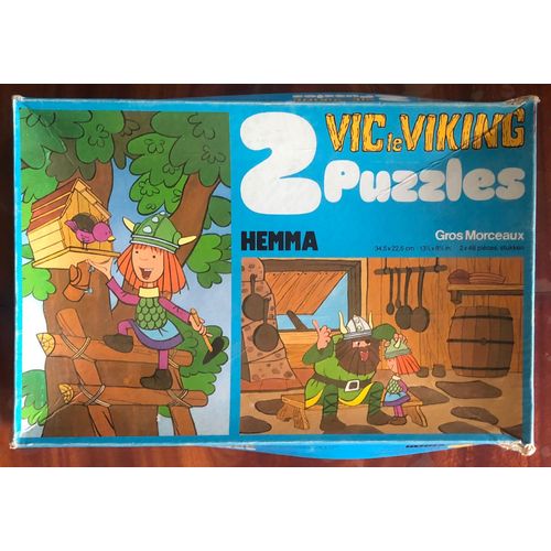 2 Puzzles Vic Le Viking Hemma 1979, Dessin Animé, Vintage, Figurine