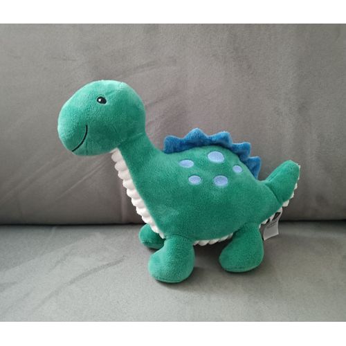Peluche. Doudou Dinosaure Vert Bleu Et Blanc. Tex. 20 Cm