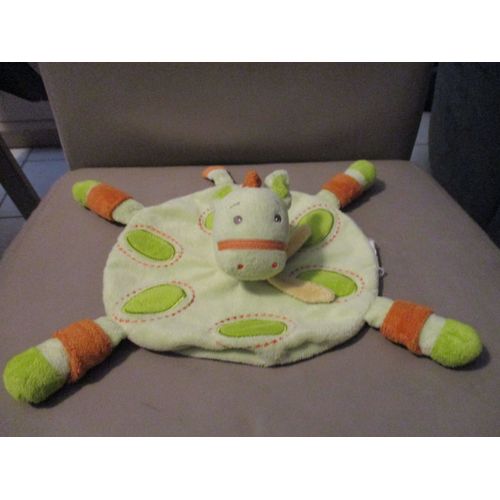 Doudou Plat Cheval/Âne/Zèbre Vert Kimbaloo